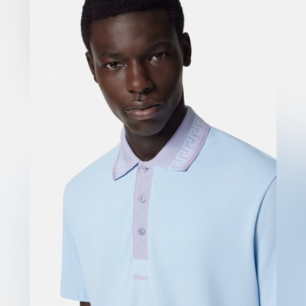 VERSACE GRECA COLLAR POLO SHIRT - Picture 3 of 3
